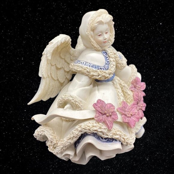 2002 Sarah’s Angel Resin Holly December Angel Figurine 5”T 4.5”W - Picture 2 of 6